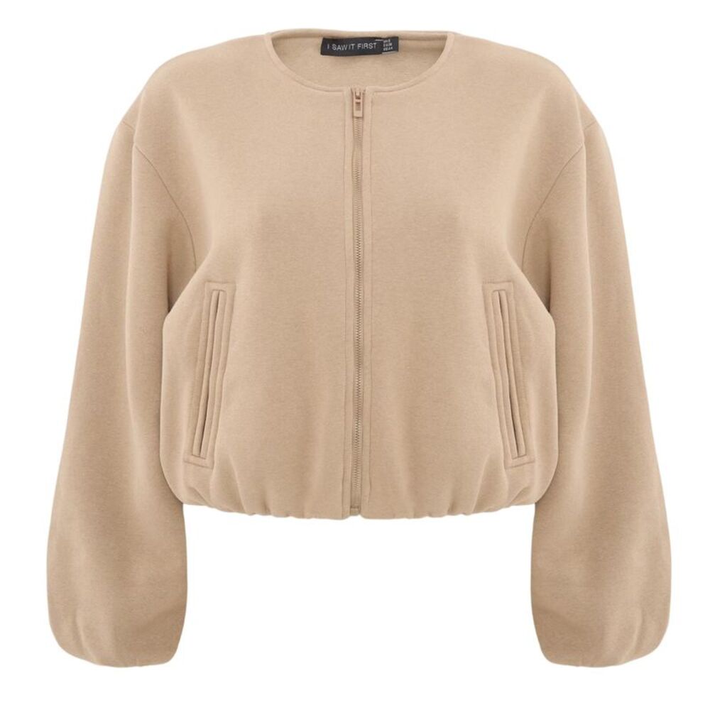 I Saw It First Womens/Ladies Elasticated Hem Bomber Jacket / Taupe